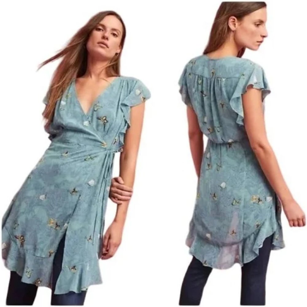 NWOT Anthropologie Feather Bone Butterfly Wrap Top